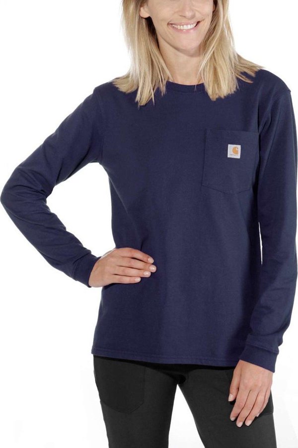 Carhartt Μπλούζα Carhartt WK126 Workwear Pocket L/S Navy