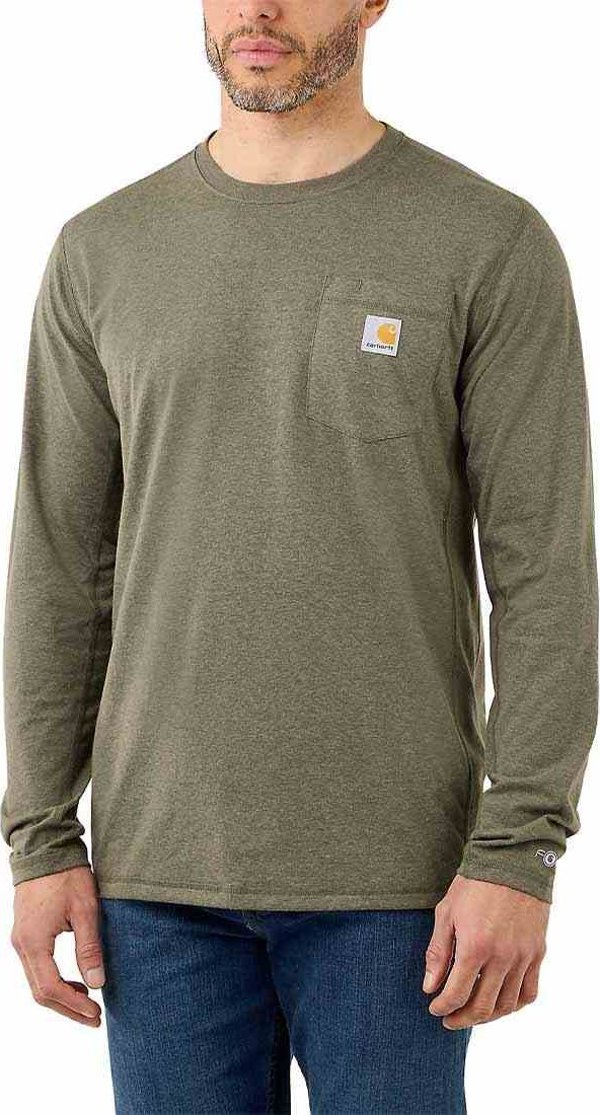 Carhartt Μπλούζα Carhartt Force Midweight Pocket LS Basil