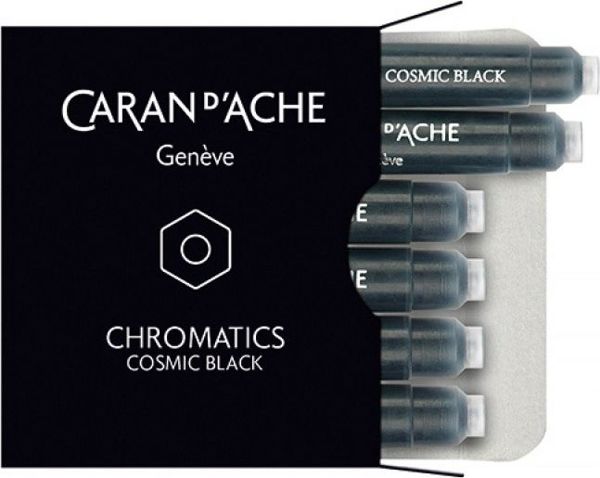 Caran d'Ache Chromatics Φυσίγγια Μελάνης για Πένα, Μαύρο Χρώμα, 6 Τεμάχια