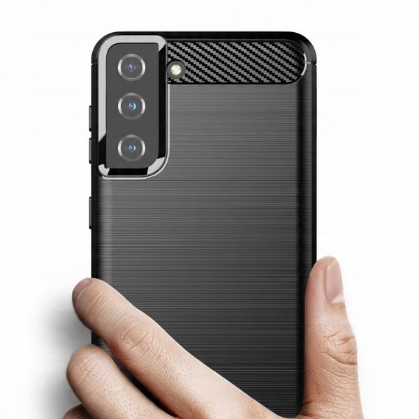 Ελαστική θήκη Carbon Case για Samsung Galaxy S21+ 5G (S21 Plus 5G) μαύρο