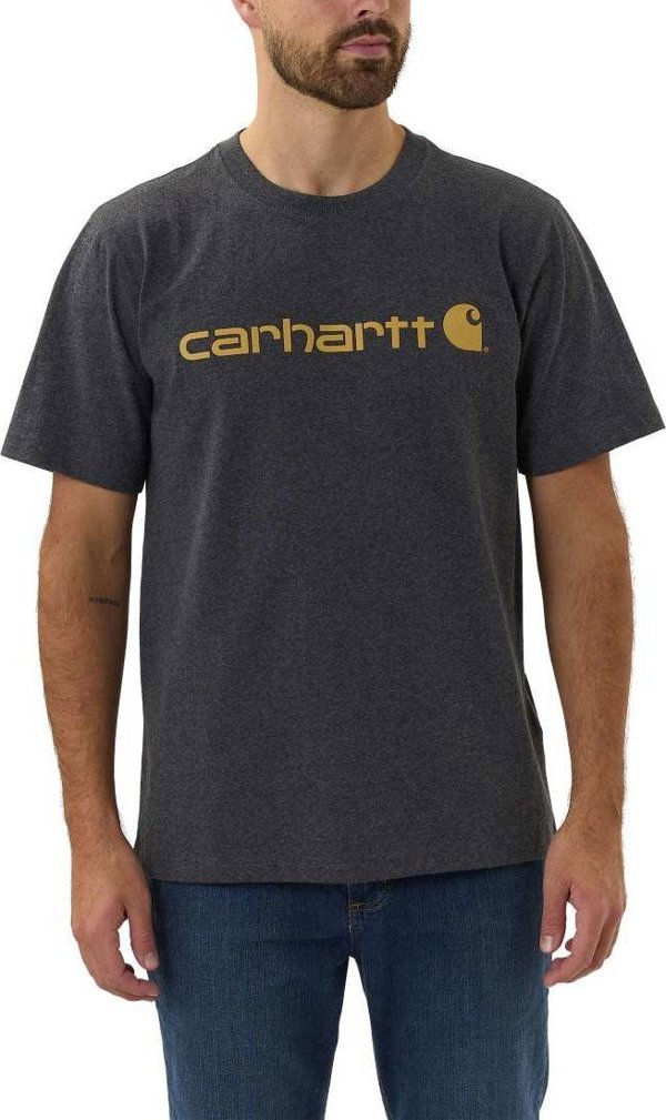 Carhartt Μπλούζα Carhartt Heavyweight Core Logo Carbon