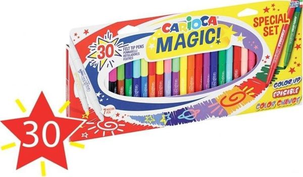 Carioca Magic Σετ Μαρκαδόροι 30 Τεμαχίων με Αλλαγή Χρώματος και Σβησίματα