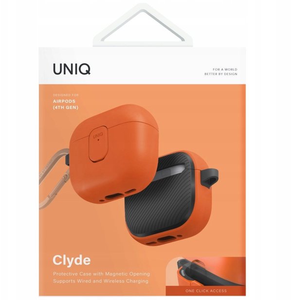 Θήκη UNIQ Clyde για AirPods 4 Lock Case πορτοκαλί