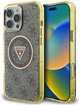 Case Guess IML Metal Glitter 4G Circle Triangle MagSafe for iPhone 16 Pro Max brown