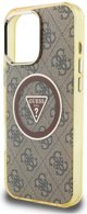 Case Guess IML Metal Glitter 4G Circle Triangle MagSafe for iPhone 16 Pro Max brown