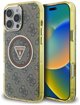 Case Guess IML Metal Glitter 4G Circle Triangle MagSafe for iPhone 16 Pro Max brown
