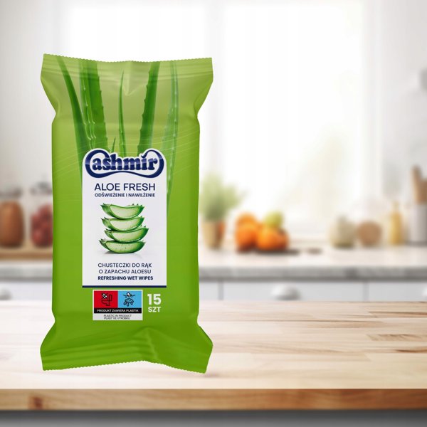 Cashmir Υγραντικά Μαντηλάκια Χεριών 15 τεμ Aloe Fresh