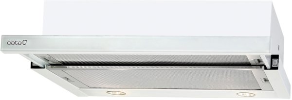 Cata Απορροφητήρας Τηλεσκοπικός TF 2003 600 GWH, Πλάτος 60cm, 390 m³/h, Ενεργειακή Κλάση C, LED, Λευκό Γυαλί