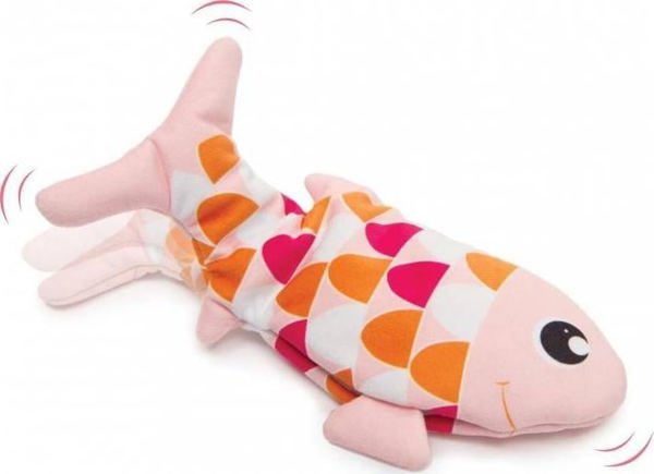 Catit Groovy ψάρι, παιχνίδι για γάτες, ροζ, 25 εκ., με γατόχορτο, φόρτιση USB