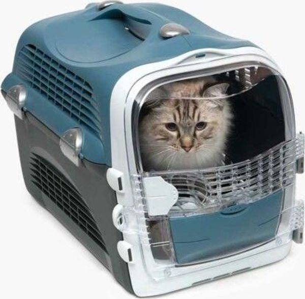 Catit Design Cabrio Μεταφορέας Γάτας, Ανοιγόμενη Οροφή, Μπλε/Γκρι, 8039780