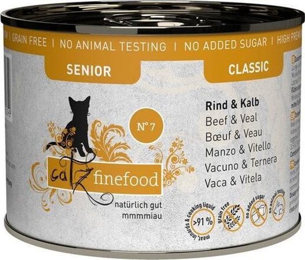 Catz Finefood Catz Finefood Τροφή για Ηλικιωμένες Γάτες Βοδινό Μοσχάρι 200g