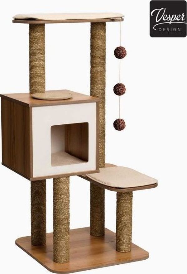 Catit Vesper High Base Πολυεπίπεδο Σκρατς και Δέντρο Γάτας με Φωλιά Καρυδιά 56x56x121.5cm