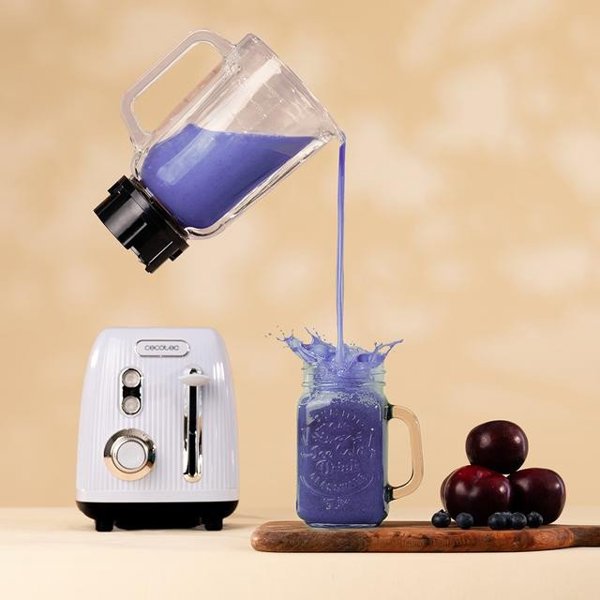 Cecotec Power Black Titanium RetroBlue 1,5 L Μπλέντερ 1200 W Μαύρο-Μπλε