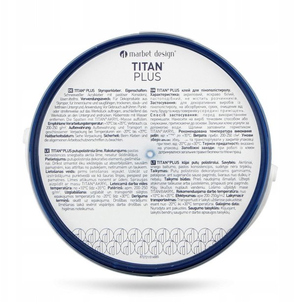 Κόλλα Οροφής Titan Plus Για Πολυστερίνη Και Διακοσμητικά Στοιχεία