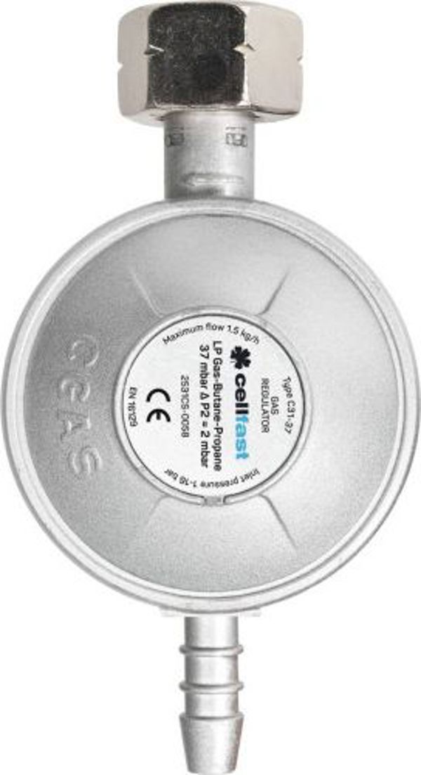 Cellfast Ρυθμιστής Πίεσης Υγραερίου C52-500 με Βαλβίδα Ασφαλείας για Σόμπες και Ψησταριές