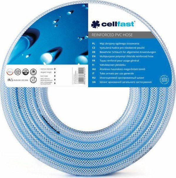 Cellfast Λάστιχο Κήπου Orange 1" 50m PVC Ενισχυμένο Εύκαμπτο