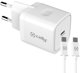 Celly TC USB-C 20W+TYPE-C CABLE Baltas
