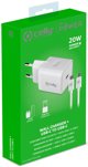 Celly TC USB-C 20W+TYPE-C CABLE Baltas