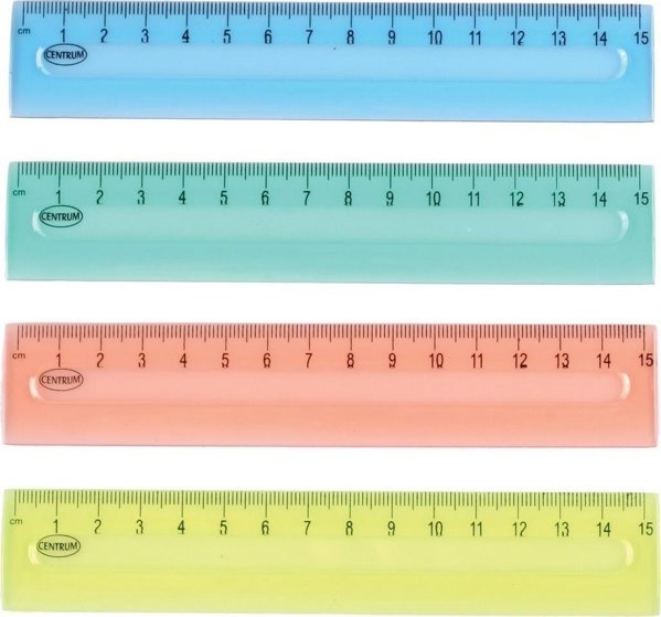 Centrum Πλαστικός Χάρακας 15cm, 80725, Πολύχρωμος