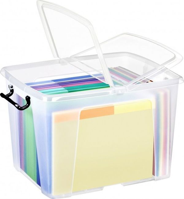 CEP Smartbox Δοχείο Αποθήκευσης, 40L, Διαφανές, από Οικολογικό Πολυπροπυλένιο με Κάλυμμα 2 Θέσεων