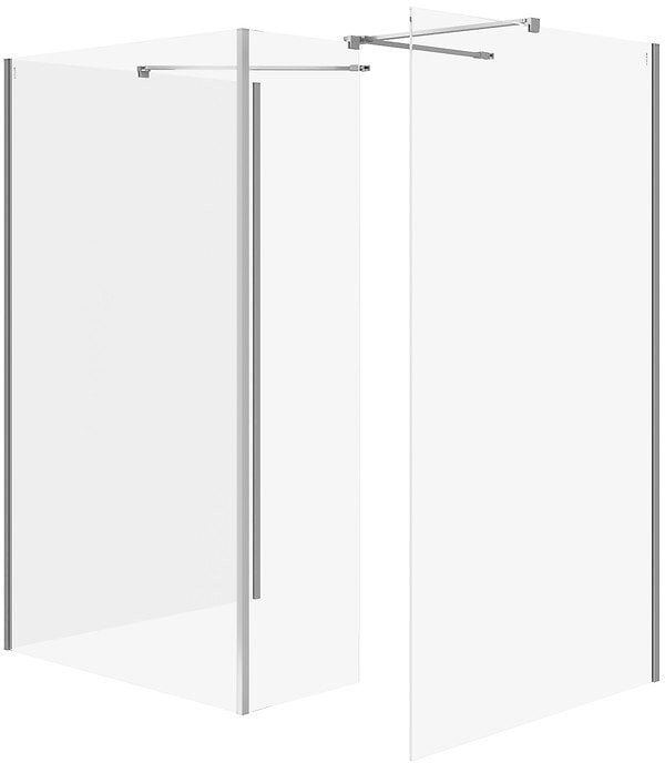 Cersanit (καμπίνες walk-in) SET B806: Καμπίνα walk-in MILLE σταθερό τοίχωμα χρώμιο 90x90x90x30x200 (S601-193)
