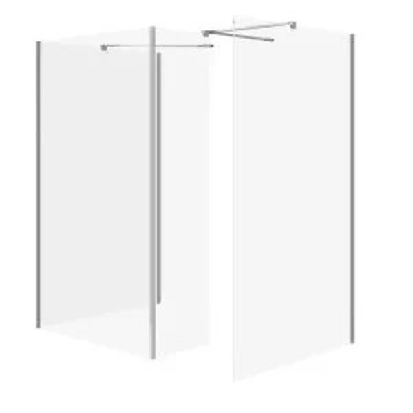 Cersanit (καμπίνες walk-in) SET B806: Καμπίνα walk-in MILLE σταθερό τοίχωμα χρώμιο 90x90x90x30x200 (S601-193)