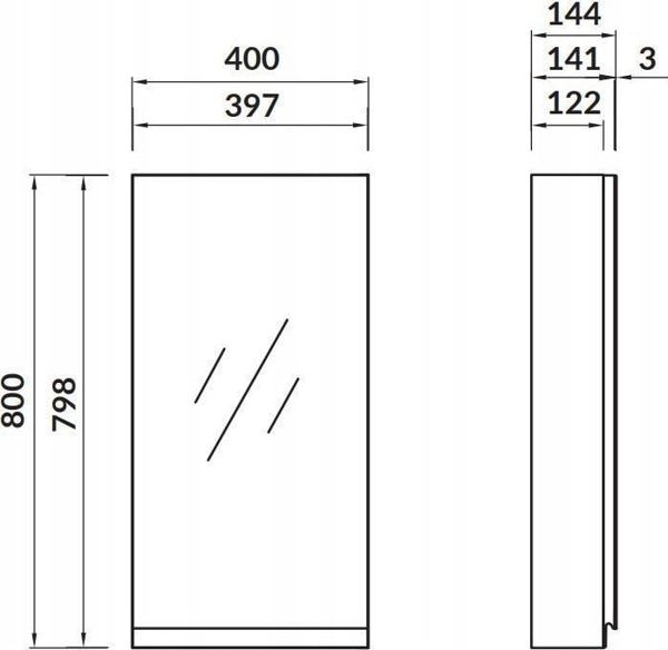 Cersanit S590-032 MIRROR CABINET MODUO 40 WHITE DSM // CER.MODUO-LUSTRZ-40-WHITE-DSM