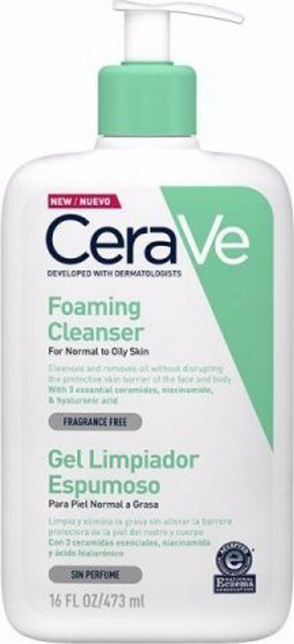 CeraVe Foaming Cleanser Καθαριστικό Τζελ για Κανονικό προς Λιπαρό Δέρμα 1000ml