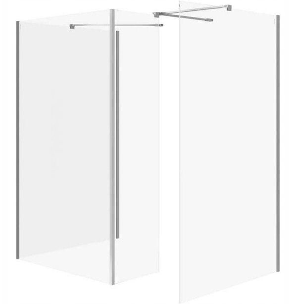 Cersanit (καμπίνες walk-in) SET B808: Καμπίνα walk-in MILLE με κινητό τοίχωμα χρώμιο 90x90x90x30x200 (S601-195)