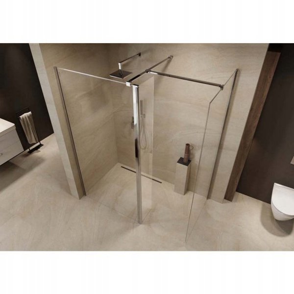 Cersanit (καμπίνες walk-in) SET B808: Καμπίνα walk-in MILLE με κινητό τοίχωμα χρώμιο 90x90x90x30x200 (S601-195)