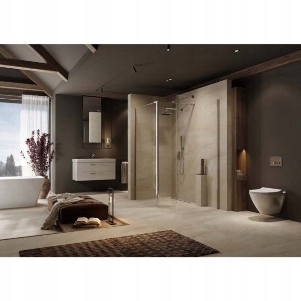 Cersanit (καμπίνες walk-in) SET B808: Καμπίνα walk-in MILLE με κινητό τοίχωμα χρώμιο 90x90x90x30x200 (S601-195)