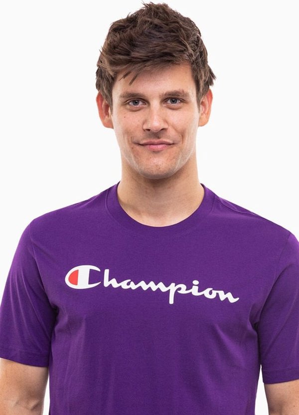 Champion Ανδρικό μπλουζάκι Champion SS Tee μωβ 220256 VS025 XL