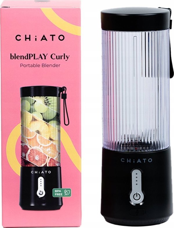 Φορητό Μπλέντερ CHiATO BlendPLAY Curly - Μαύρο