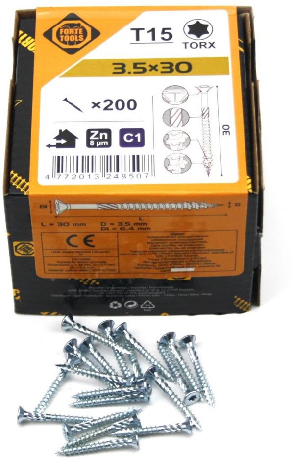 ΒΙΔΑ ΓΙΑ ΜΟΡΙΟΣΑΝΙΔΑ SCR T15 3.5X30 ΛΕΥΚΟ ZN(200)