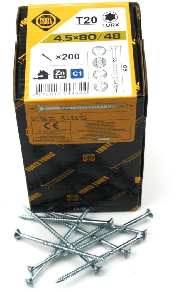 ΒΙΔΑ ΓΙΑ ΜΟΡΙΟΣΑΝΙΔΑ SCR T20 4.5X80/48 ΛΕΥΚΟ ZN(200