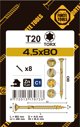 ΒΙΔΑ ΓΙΑ ΝΟΒΟΠΑΝ T20 4.5X80/48 ΚΙΤΡΙΝΟ ZN8PCS