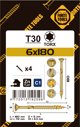 ΒΙΔΑ ΓΙΑ ΜΟΡΙΟΣΑΝΙΔΑ SCR T30 6.0X180/72 YELL ZN4PCS