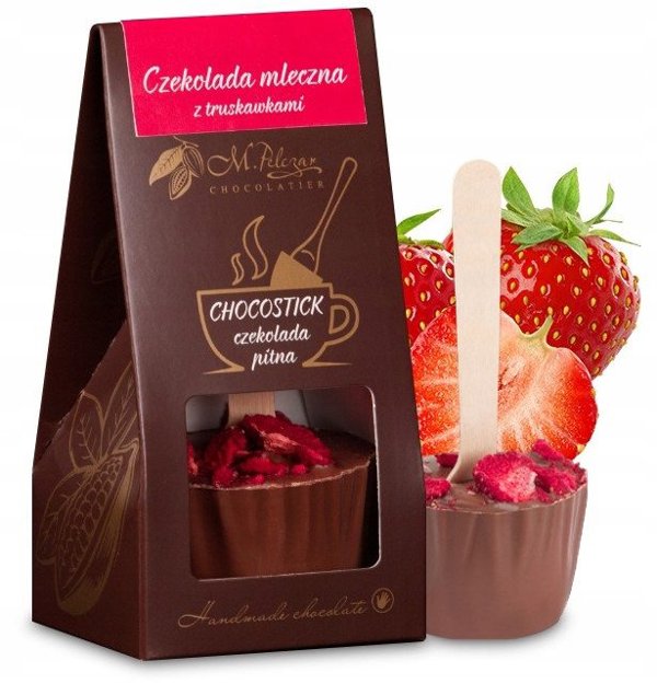 Chocostick M.Pelczar Chocolatier - Γάλακτος Σοκολάτα με Άρωμα Φράουλας 60γρ