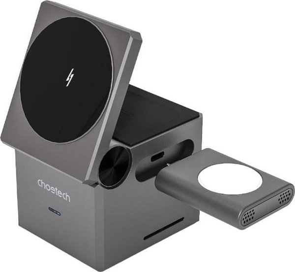 Choetech T632-F Ασύρματος Φορτιστής 3 σε 1, 15W, Μαύρο