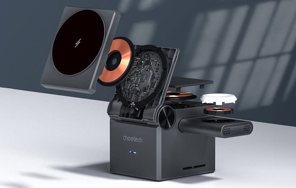 Choetech T632-F Ασύρματος Φορτιστής 3 σε 1, 15W, Μαύρο