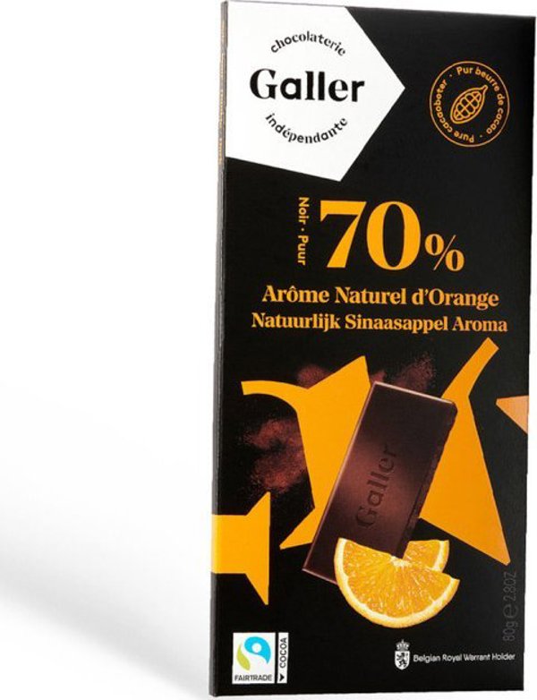 Σοκολάτα Galler Μαύρη Πορτοκάλι, 80 γρ
