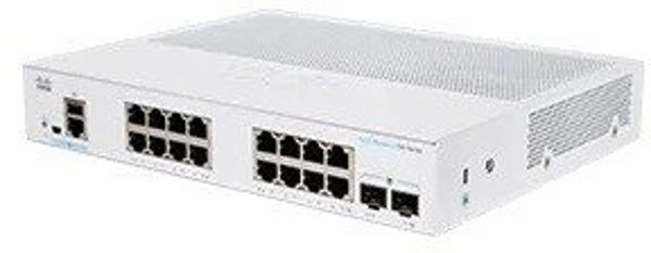 Cisco CBS250-16T-2G Smart Switch, 16xGbE RJ45, 2xSFP, Fanless, Refresh