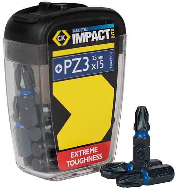 Σετ Bits Pozidriv C.K Blue Steel T4560 PZ3D15, 15 Τεμαχίων