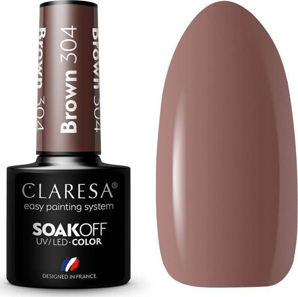 Claresa Claresa Soak Off UV/LED Brown lakier hybrydowy 304 5g