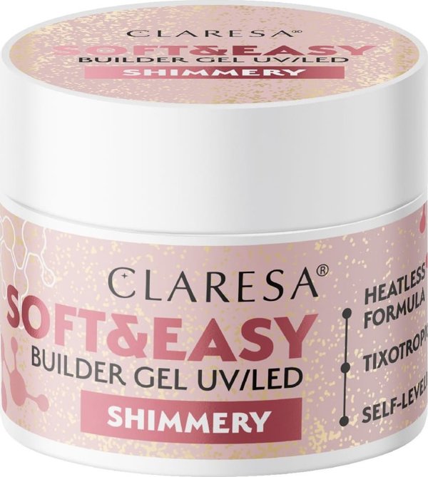 Claresa CLARESA Τζελ για την κατασκευή νυχιών Soft&Easy Builder Shimmery 12 g