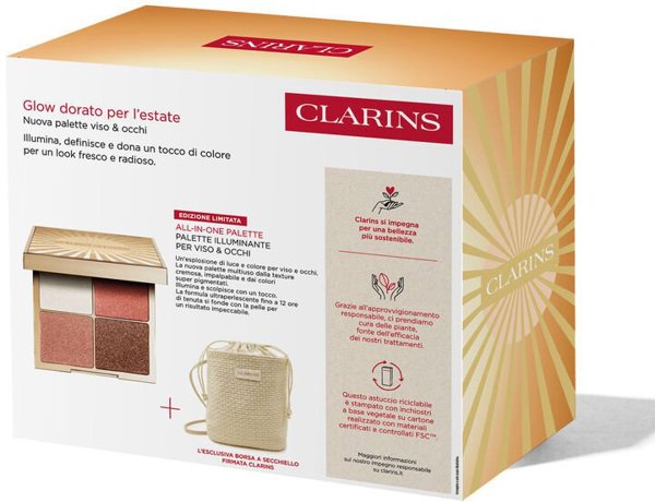 CLARINS ΣΕΤ (ΠΑΛΕΤΑ ΠΡΟΣΩΠΟΥ & ΜΑΤΙΩΝ + ΚΑΛΟΚΑΙΡΙΝΟ ΤΣΑΝΤΑΚΙ)