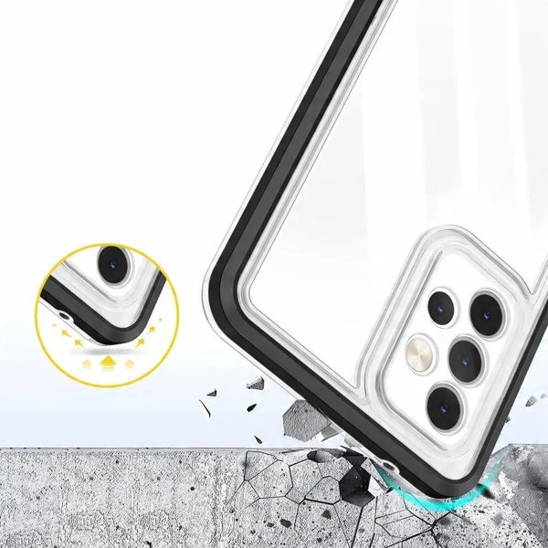 Διαφανής θήκη 3σε1 για Samsung Galaxy A73 ζελατινώδης θήκη με μαύρο πλαίσιο
