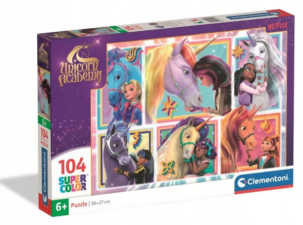 Clementoni Παζλ 104 Κομματιών SuperColor Unicorn Academy - Εκπαιδευτικό Παιχνίδι για Παιδιά