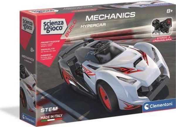 Clementoni Εργαστήριο Μηχανικής Hypercar - Σετ Κατασκευής Αγωνιστικού Αυτοκινήτου με 100+ Ανταλλακτικά & Σύστημα Διεύθυνσης
