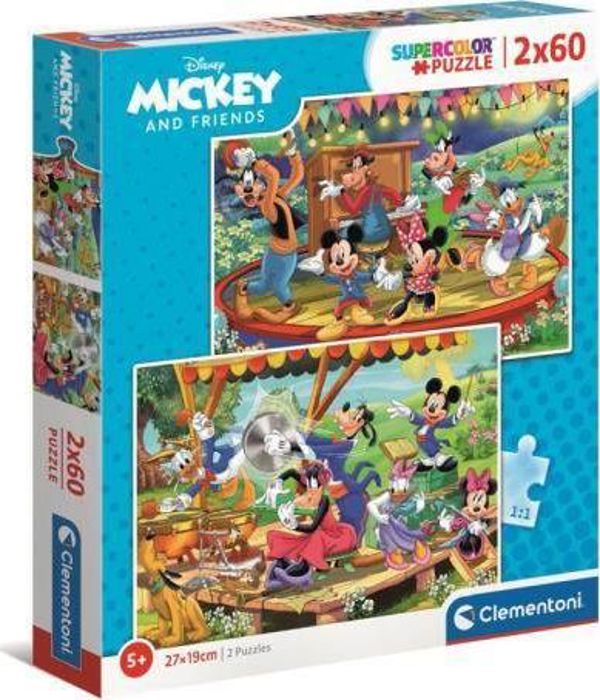Clementoni Παζλ Mickey and Friends 2x60 Κομμάτια, 21620, Εκπαιδευτικό Παιχνίδι για Παιδιά από 5 Ετών